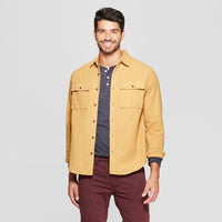 Men's Long Sleeve Pocket Flannel Button-Down Shirt