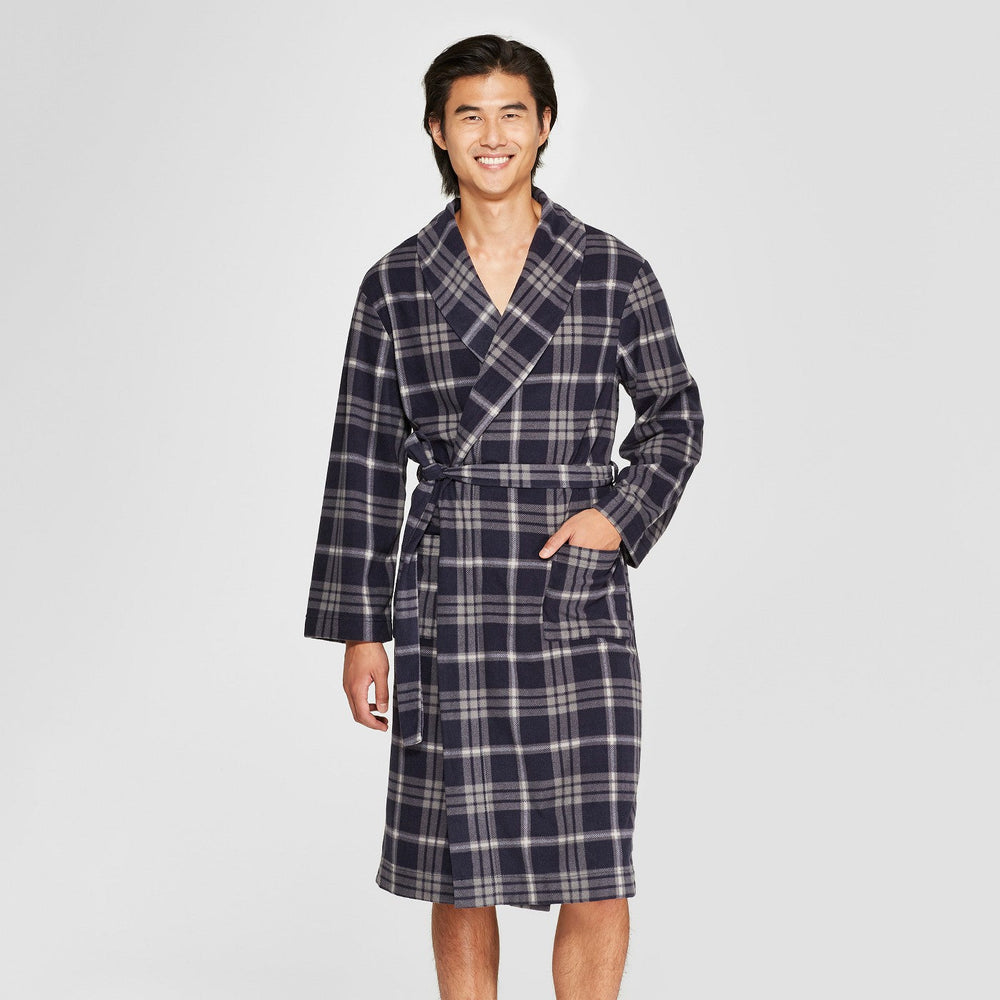 Men's Microfleece Robe - Goodfellow & Co Nav