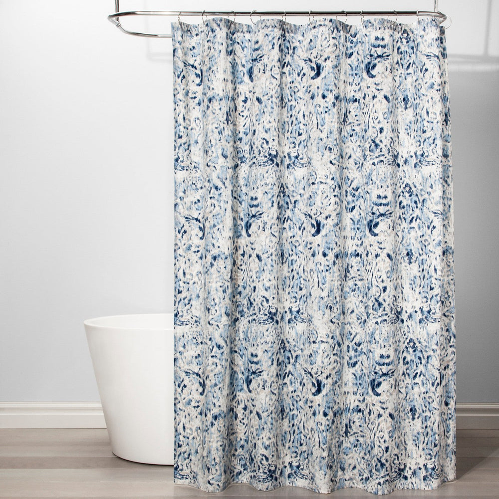 Ikat Design Shower Curtain Borage Blue - Threshold