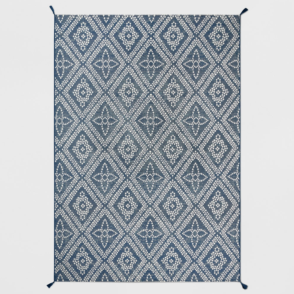 7' x 10' Dot Diamond Outdoor Rug Blue - Threshold™