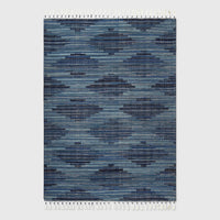 5' x 7' Diamond Tassel Outdoor Rug Blue - Opalhouse™