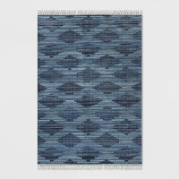 7' x 10' Diamond Tassel Outdoor Rug Blue - Opalhouse™