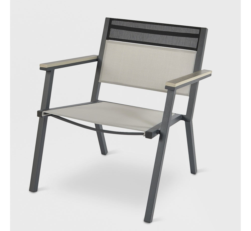 Split Sling Patio Stack Chair Gray - Project 62™