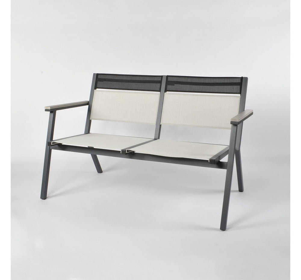 Split Sling Patio Stack Bench Gray/Linen - Project