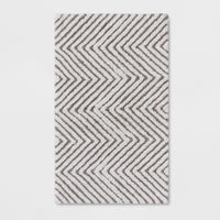 20"x32" Herringbone Accent Bath Rug Seagull Gray -