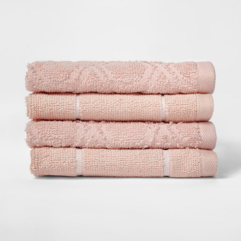 Woven Pattern Washcloth Peach - Project 62