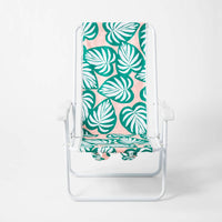 Palm Leaf Backpack Chair Green/Pink - Sun Squad™