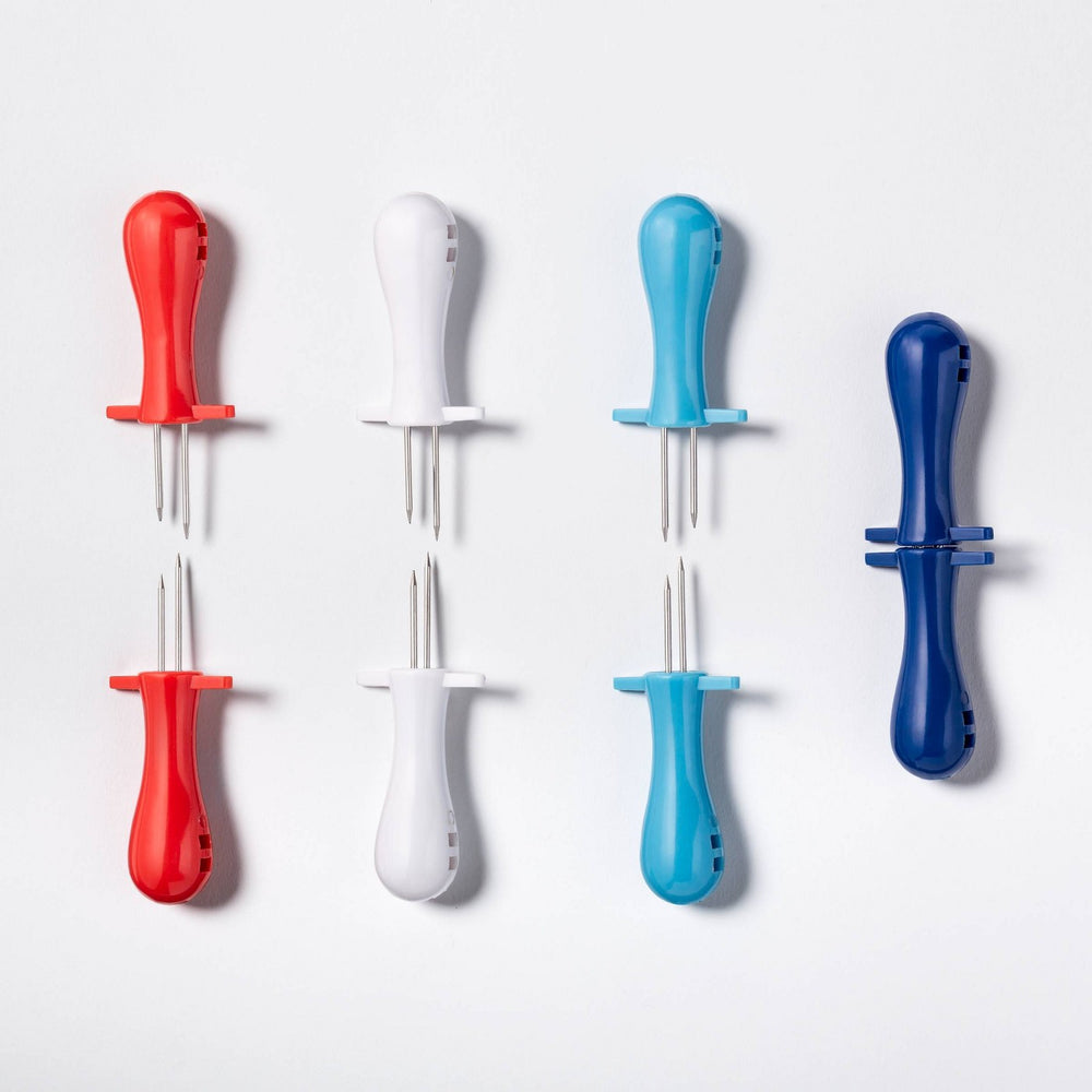 8pk Americana Corn Holders Red/White/Blue - Sun Squad™