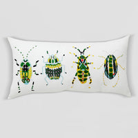 Beetle Oversized Outdoor Lumbar Pillow White/Green