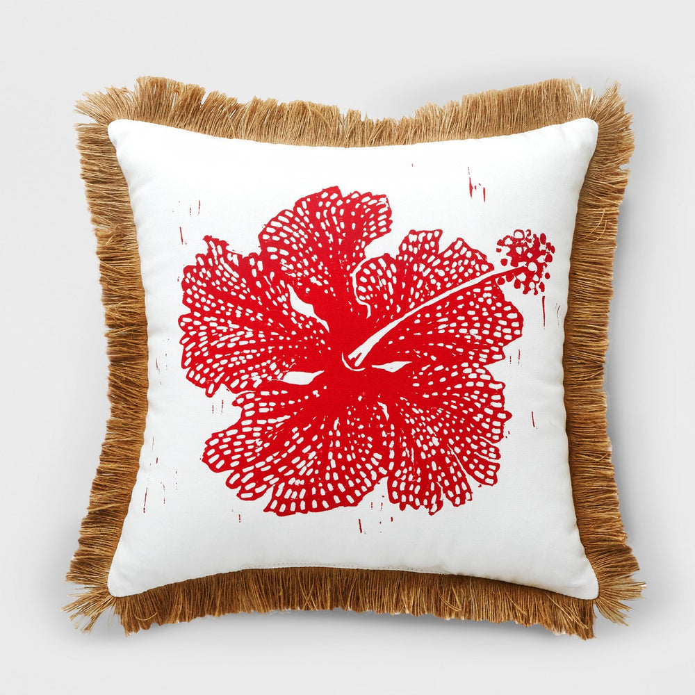 Hibiscus Outdoor Pillow Red - Opalhouse™