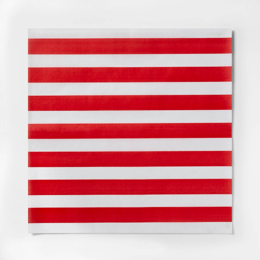 12pk Americana Striped Food Basket Liner Red/White - Sun Squad™