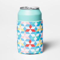 Geo Print Can Cooler Yellow/Blue/White - Sun Squad™