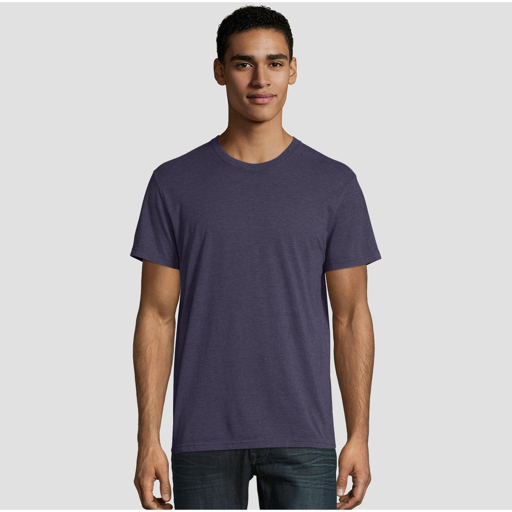 Hanes Premium Men's Short Sleeve Black Label Crew-Neck T-Shirt - Navy L