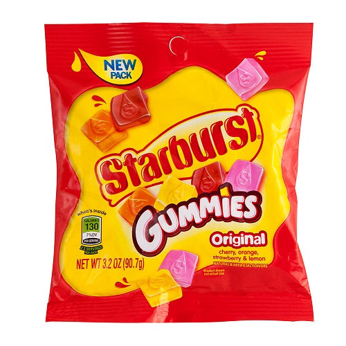 Peg Bag Starburst 3.2Oz Gummies Original 3.20Oz DLC: MAR21