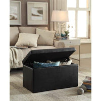 Better Homes & Gardens 30-Inch Hinged Storage Ottoman, Black