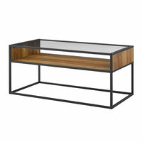 Rustic Glass Coffee Table - Reclaimed Barnwood