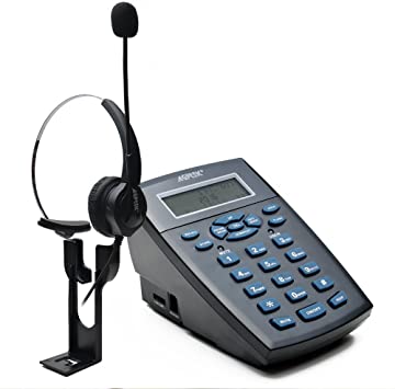 AGPtek Hand-free Call Center Noise Cancelling Corded Monaural Headset Telephone w/ Redial Function