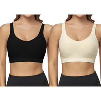 Member's Mark Ladies 2pk Seamless Scoop Neck Sports Bra-Size:L