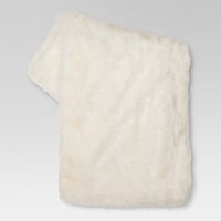 Faux Rabbit Fur Throw Blanket Cream - Threshold™