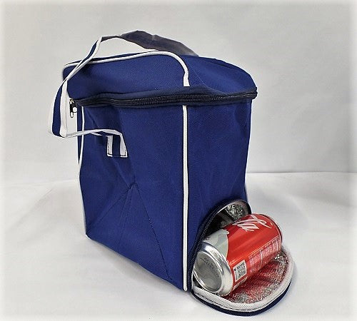 Insulated Portable 12 Can Cooler Bag in Navy