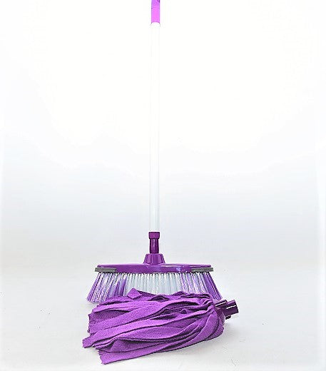Smart Home 2 in 1 Mop and Brush Set - Purple