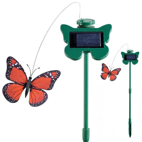 Set of 2 Fluttering Butterfly Garden Solar Light - Green