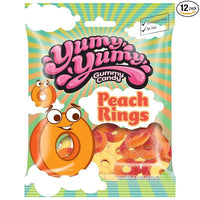 Yumy Yumy Gummies 4.5 Oz Peach Rings 128g DLC: 13-MAR23