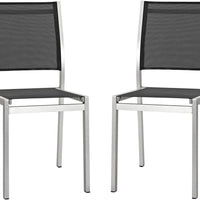 Modway Shore Outdoor Patio Aluminum Dining Chair Black 2pk