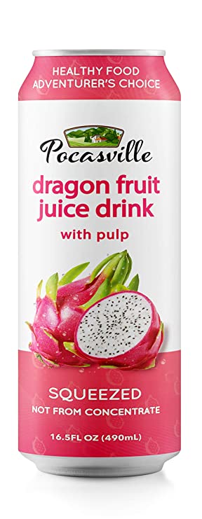 Pocasville Dragon Fruit Juice Drink With Pulp 490mL DLC: 18/JUILLET/2021