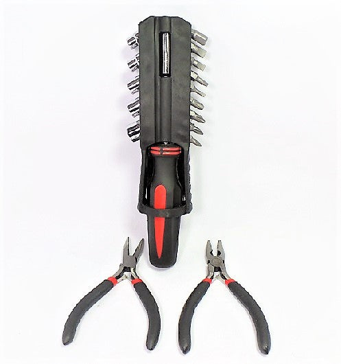 15 in 1 Ratchet Screwdriver with Two Plier Set