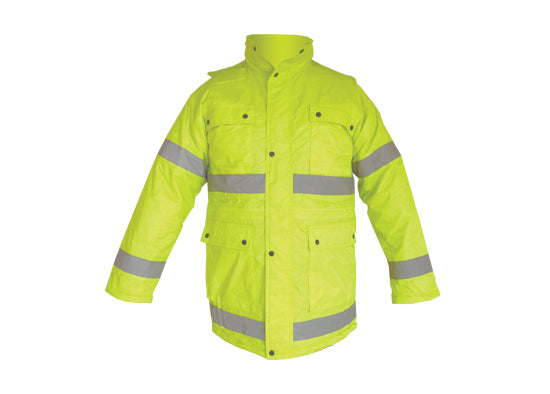 High Visibility Reflective Parka Yellow