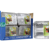 Sc Aluminum Comprt Pan W Lid 2/ Lot de 2 Casseroles aluminium 3 compartiments avec fermeture plastique