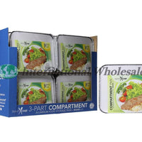 Sc Aluminum Comprt Pan W Lid 2/ Lot de 2 moules 3 compartiments vecs fermeture en carton