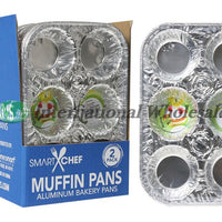 Sc 6 Aluminum Muffin Pan 2 / Lot de 2 moules à 6 Muffins