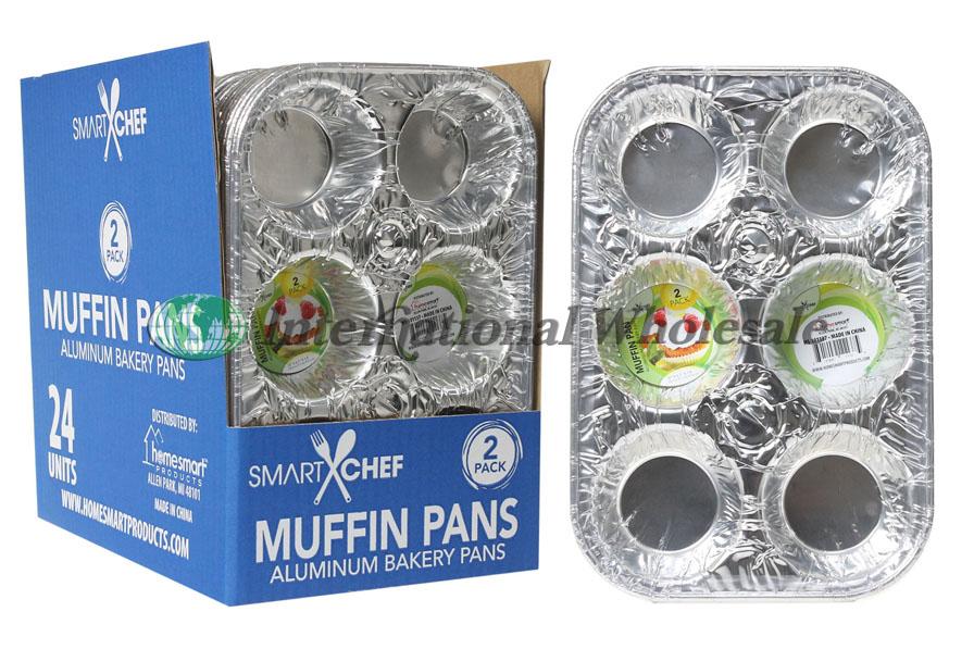 Sc 6 Aluminum Muffin Pan 2 / Lot de 2 moules à 6 Muffins