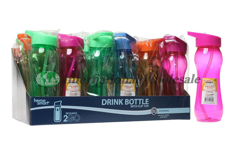 Bouteille d'eau Tritan en plastique   /  Plastic Water Bot W Flip Up Strw