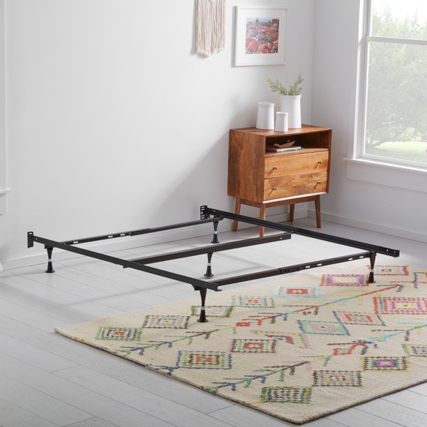Rest Haven Metal Adjustable Bed Frame with Rollers, Twin - Cal King