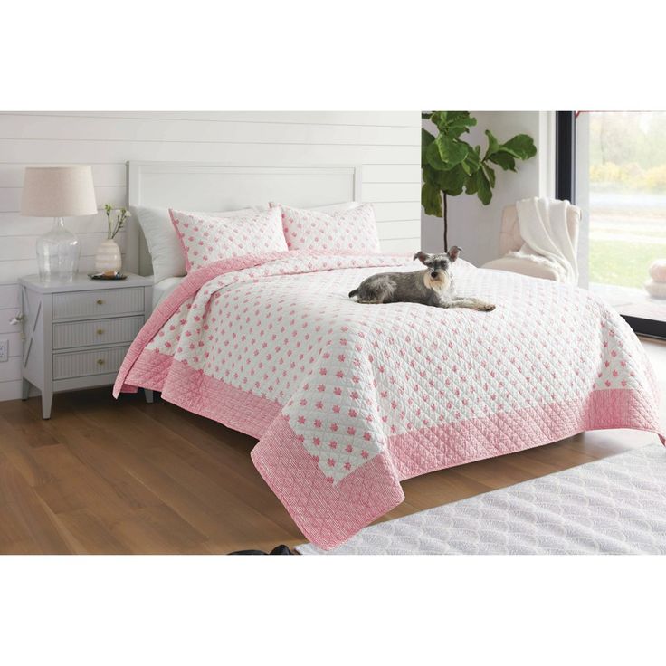 King Printed Family-Friendly Warm Block Print Quilt Warm - Threshold™