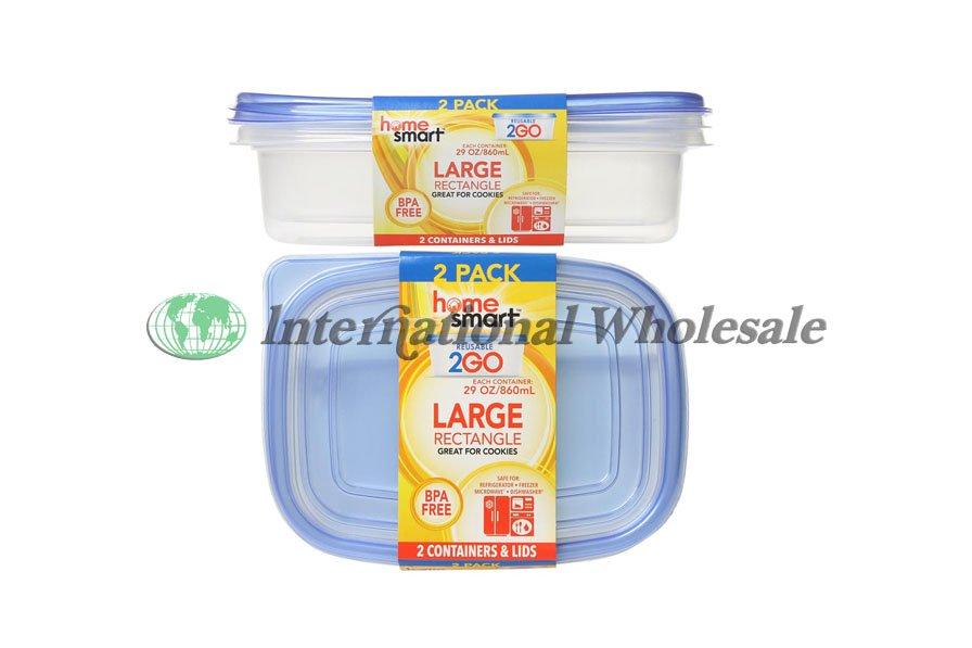 Lot de 2 Bol de stockage d'aliment 860 Ml /Plastic Container 2P Shallow 24/29Z