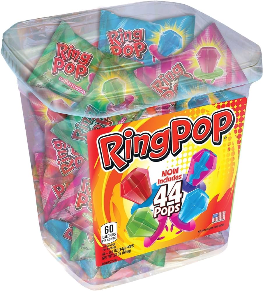Ring Pop Lollipop Candy, Assorted Variety Pack (0.5 oz., 44 ct.)