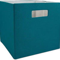 13" Fabric Cube Storage Bin Teal - Threshold™