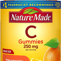 Nature Made Vitamine C 250 mg, Complément alimentaire pour le soutien immunitaire, 150 gommes, 75 jours d'approvisionnement