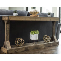 Barb Large Console Table Solid Wood by Del Hutson Designs, Gray