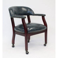 Boss Office & Home Traditional Blue Ivy League Executive Captains Chair with Casters