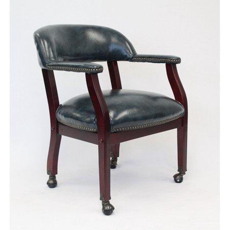 Boss Office & Home Traditional Blue Ivy League Executive Captains Chair with Casters