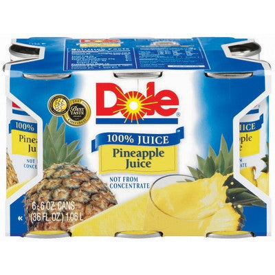 Dole Pineapple Juice 8/6Pk 6Oz / 8Pk