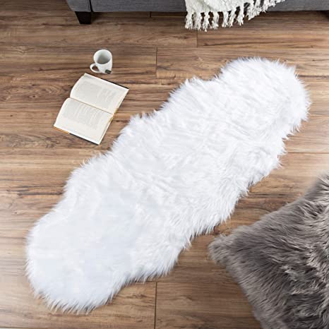 Faux Fur Sheepskin Throw Blanket Cream - Threshold™