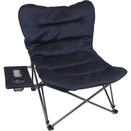 Ozark Trail Oversized Relax Plush Chair with Side Table, Blue