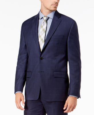 New Blue Plaid Jkt 42 T/L39.5 Navy