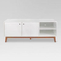 58" Amherst Mid Century Modern TV Stand White/Brown